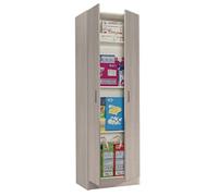 Armoire colonne de rangement 2 portes coloris chêne - 180 cm (hauteur) x 59 cm (longueur) x 37 cm (profondeur)