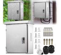 Armoire Commande, 50X40X16CM Armoire Commande En Acier Inoxydable 304 Boîte Distribution Extérieure IP66 étanche Murale Distribution électrique Boîte Jonction Métal Plaque Montage Isolante Intégrée