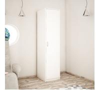 Home Collective Armoire avec 1 Porte, 1 Tringle à vêtements et 2 étagères, Armoire de 40 cm de Large, Surface Mate étroite, en Panneau stratifié, idéale pour Chambre à Coucher, Salon, Couloir Blanc