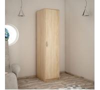 Home Collective Armoire avec 1 Porte, 1 Tringle à vêtements et 2 étagères, Armoire de 40 cm de Large, Surface Mate étroite, en Panneau stratifié, idéale pour Chambre, Salon, Couloir Sonoma