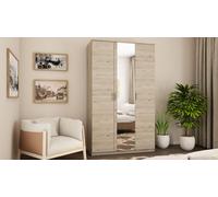 Armoire compacte 120cm avec miroir - Dąb Bordeaux, ferrures premium