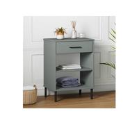 Armoire console avec pieds en métal Gris Bois pin massif OSLO