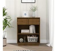 Armoire Console Noir 60x34x75 cm Bois de Pin Solide Meuble Rangement vidaXL