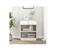 Vidaxl Armoire Console Blanc 60x34x75 Cm Bois De Pin Solide Blanc