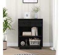 Buffet vidaXL Armoire console Noir 60x34x75 cm Bois de pin solide