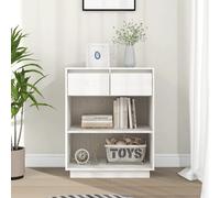 Armoire Console Noir 60x34x75 cm Bois de Pin Solide Meuble Rangement vidaXL