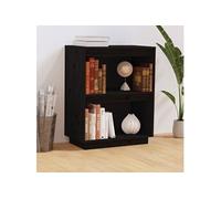 Vidaxl Armoire Console Noir 60x34x75 Cm Bois De Pin Solide Marron