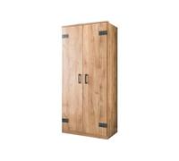 Armoire CORFOU Décor Chene 2 portes L90 P58 H198 cm G