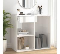 Armoire cosmétique blanc brillant 80x40x75 cm bois composite
