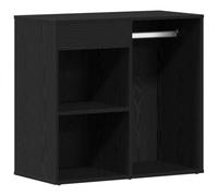 Armoire cosmétique en bois noir aspect chêne 80 x 40 x 75 cm, avec étagère et tiroir, espace de rangement moderne, pour chambre à coucher, salon, organisateur compact pour systèmes de rangement
