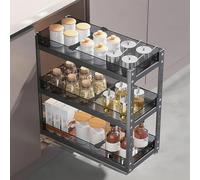 Armoire coulissante à 2/3 niveaux avec tiroirs coulissants et système de panier pour garde-manger, cuisine et salle de bain, rails amortissés, solution de rangement peu encombrante, design coulissant
