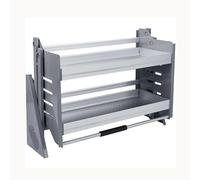 Armoire coulissante robuste - Étagères réglables à 2 niveaux pour armoires de 600 mm, capacité de 29,9 kg, rangement de cuisine peu encombrant, facile à installer, idéal pour la maison