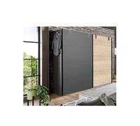 Armoire coulissante VERNON style industriel 225 cm pin argenté vieilli