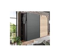 Armoire coulissante VERNON style industriel 225 cm pin argenté vieilli