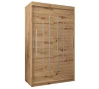 Armoire Coulissante YORK avec Tringles 120x62x200cm - Placard Moderne, Penderie, Corps Artisan Façade Artisan - ABIKSMEBLE