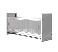 Armoire Cuisine Meuble Suspendu Salon en Acier Inoxydable avec Porte Coulissante Et Barre De Suspension for Bureau, Atelier, Garage Armoire Metallique Rangement(80 * 32 * 46cm)