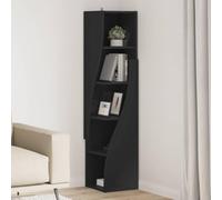 Armoire d Angle chêne Sonoma 25,5 x 25 x 102 cm, 4 niches(32x32x140cm,Noir) | 4 étagères d'angle intégrées et finition mate : un rangement élégant qui exploite chaque recoin de la pièce