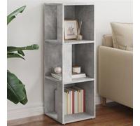 vidaXL Armoire d'angle – Étagère 3 compartiments – Moderne gris béton, bois d'ingénierie