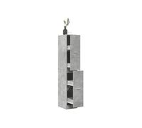 vidaXL Armoire d'apothicaire Bois ingénierie Gris béton 30×41×174,5 cm Coffre à tiroirs