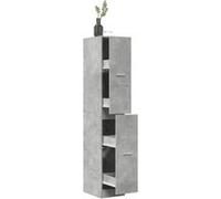vidaXL Armoire d'apothicaire Bois ingénierie Gris béton 30×41×174,5 cm Coffre à tiroirs