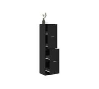 vidaXL Armoire d'apothicaire Coffre à tiroirs Noir 40x41x174,5 cm Bois d'ingénierie