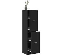 vidaXL Armoire d'apothicaire Coffre à tiroirs Noir 40x41x174,5 cm Bois d'ingénierie