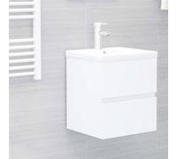 Armoire d évier avec lavabo intégré blanc bois d ingénierie Blanc G