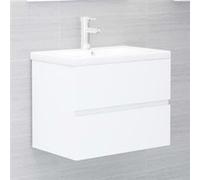 vidaXL Armoire d'évier blanche 60 x 38,5 x 45 cm aggloméré