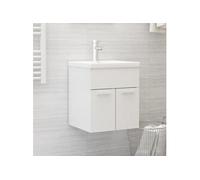 Armoire D'évier Blanc Brillant 41x38,5x46 Cm Aggloméré - Vidaxl Blanc