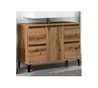 vidaXL Armoire d'évier chêne artisanal 80x33x60 cm bois d'ingénierie 857130
