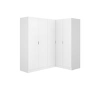 Armoire d'angle 5 portes - L173 cm - Blanc - LISTOWEL