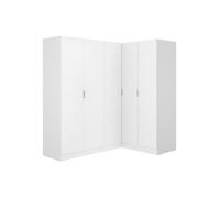 Armoire d'angle 5 portes - L173 cm - Blanc - LISTOWEL