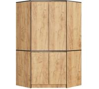 Armoire d'angle AKORD S100 Chêne Craft 100 cm 4 portes façade Chêne Craft 6 étagères 100x50x180 cm