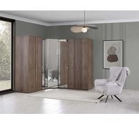 Armoire d'angle Armoire Marron Bois Miroir 7 Portes Grande