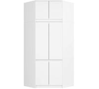 Armoire d'angle avec surmeuble AKORD S100 Blanche 100 cm 6 portes façade Blanche 100x50x235 cm