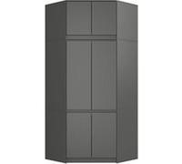 Armoire d'angle avec surmeuble AKORD S100 Gris Graphite 100 cm 6 portes 100x50x235 cm Gris graphite