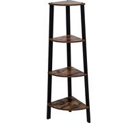 Armoire d'angle Bibliothèque design industriel en métal robuste 125 cm de hauteur noir