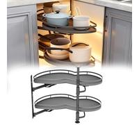 Armoire d'angle carrousel丨Rangement Pivotant Meuble Angle Cuisine, 36 Pouces Organiseur Coulissant D'angle Aveugle, Étagère Pivotante pour Placard d’Angle de 90 cm de Largeur Convient aux cuisines