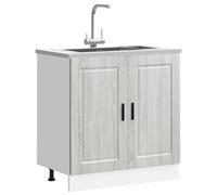 vidaXL Meuble bas pour évier Porto blanc 80x46x81,5 cm bois ingénierie