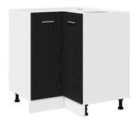 Armoire d'angle en bois d'ingénierie - vidaXL - 75,5 x 75,5 x 81,5 cm - Chêne Noir - 2 portes - Étagère réglable