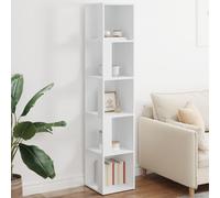 Vidaxl Armoire D'angle Blanc 33x33x132 Cm Bois D'ingénierie Blanc