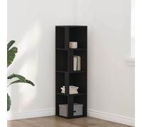 vidaXL Étagère d'angle en bois d'ingénierie chêne noir 33 x 33 x 132 cm