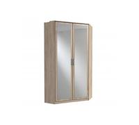 Armoire d'angle LAVAL miroir décor chêne 2 portes