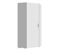 Armoire d'angle, meuble de rangement coloris blanc - longueur 80 x hauteur 185 x profondeur 80 cm --
