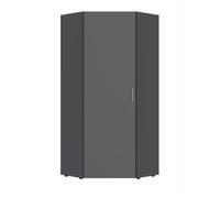 Armoire d'angle, meuble de rangement coloris Graphite - longueur 80 x hauteur 185 x profondeur 80 cm