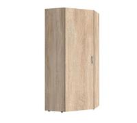 Armoire d'angle, meuble de rangement coloris imitation chêne - longueur 80 x hauteur 185 x profondeur 80 cm