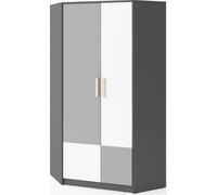 Armoire d'angle POK 95x95 cm graphite/hêtre ibsen/gris clair
