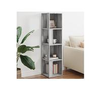 Vidaxl Armoire D'angle Sonoma Gris 33x33x132 Cm Bois D'ingénierie Marron