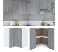 vidaXL Armoire d'Angle Suspendue Organisateur Armoire Flottante Armoire de Cuisine Meuble de Rangement Intérieur Sonoma Gris 815598