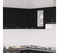 Armoire D'angle Suspendue Vidaxl - Chêne Noir - 57x57x60 Cm - Fabriquée En Bois D'ingénierie Noir